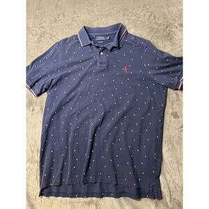 Polo Ralph Lauren Stars Logo POLO SHIRT L Red White Blue Sleeve‎